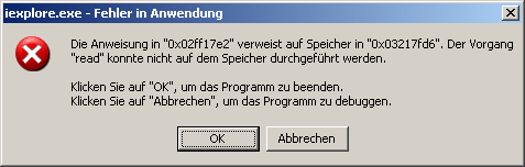 IE debuggen???
