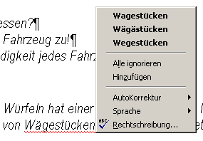 Word korrigiert mal wieder