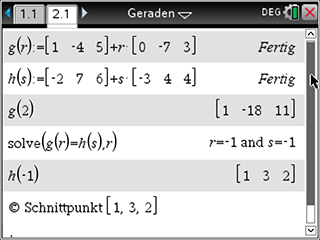 Analytische Geometrie im Calculator